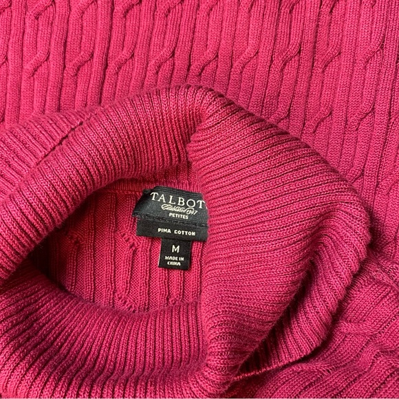 Burgundy knit turtleneck sweater with ribbed texture - Picture 5 of 5